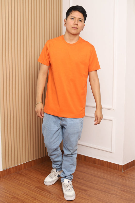 Modelo polo manga corta naranja 30/1