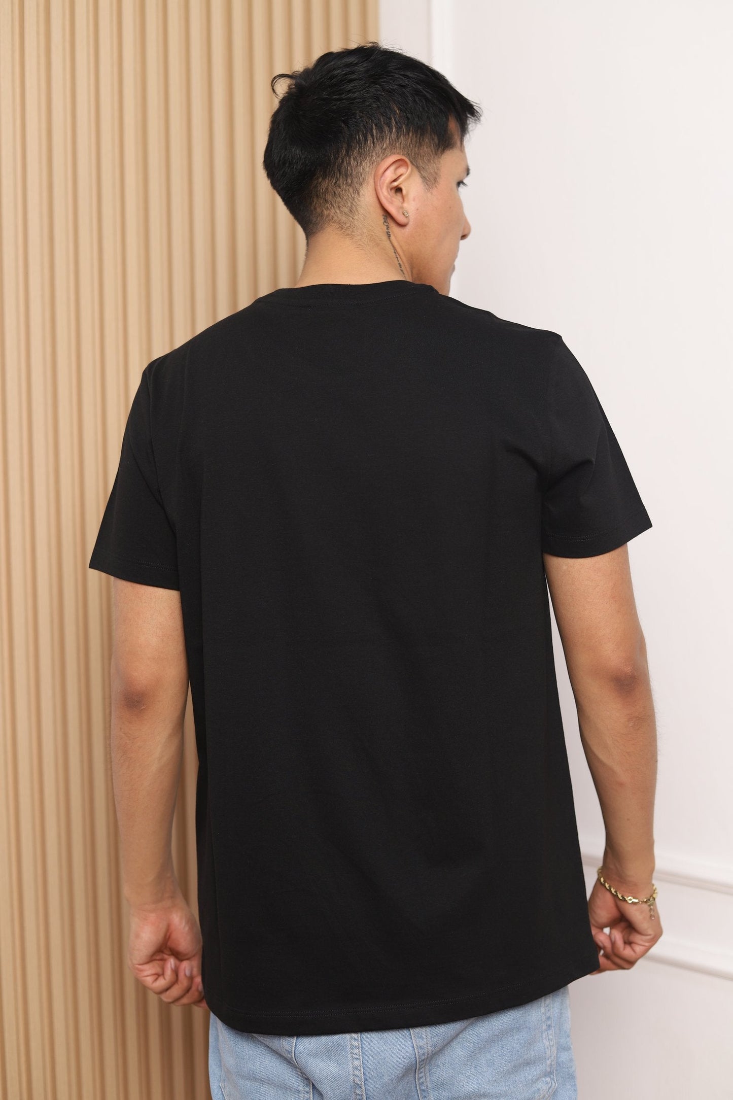Modelo polo manga corta negro 30/1