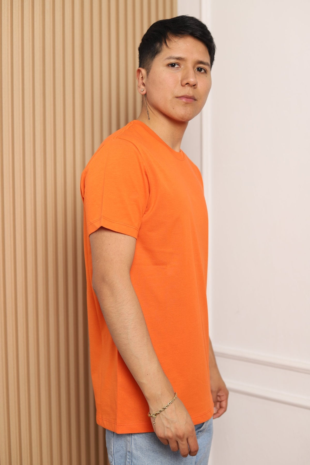 Modelo polo manga corta naranja 30/1