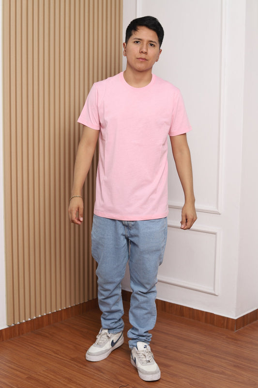 Modelo polo manga corta rosado 30/1