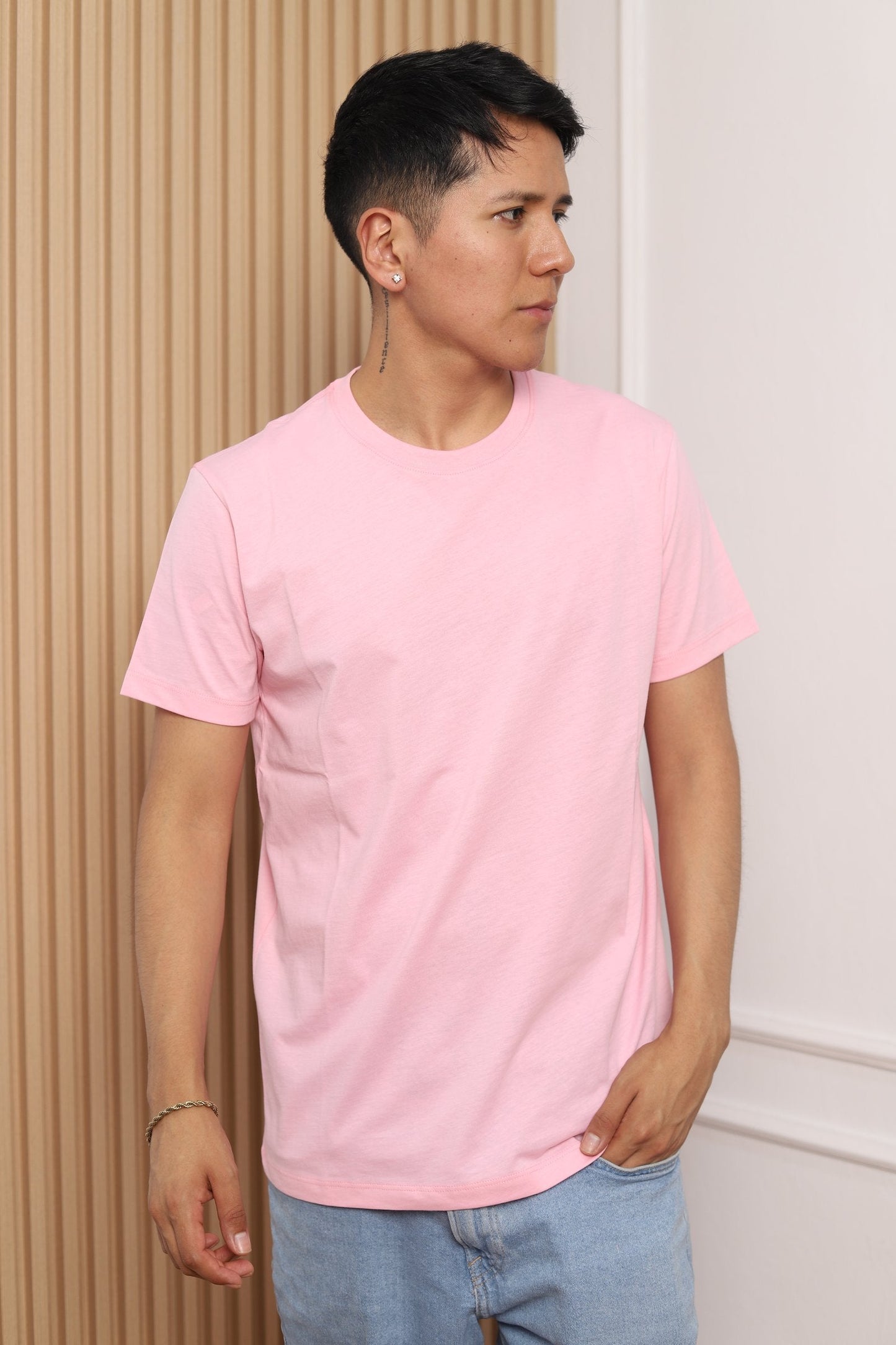 Modelo polo manga corta rosado 30/1
