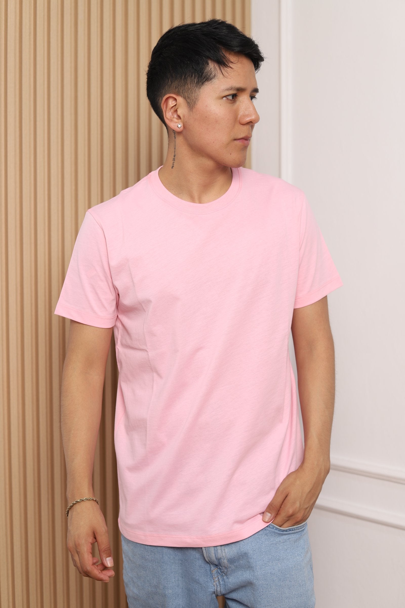 Modelo polo manga corta rosado 30/1