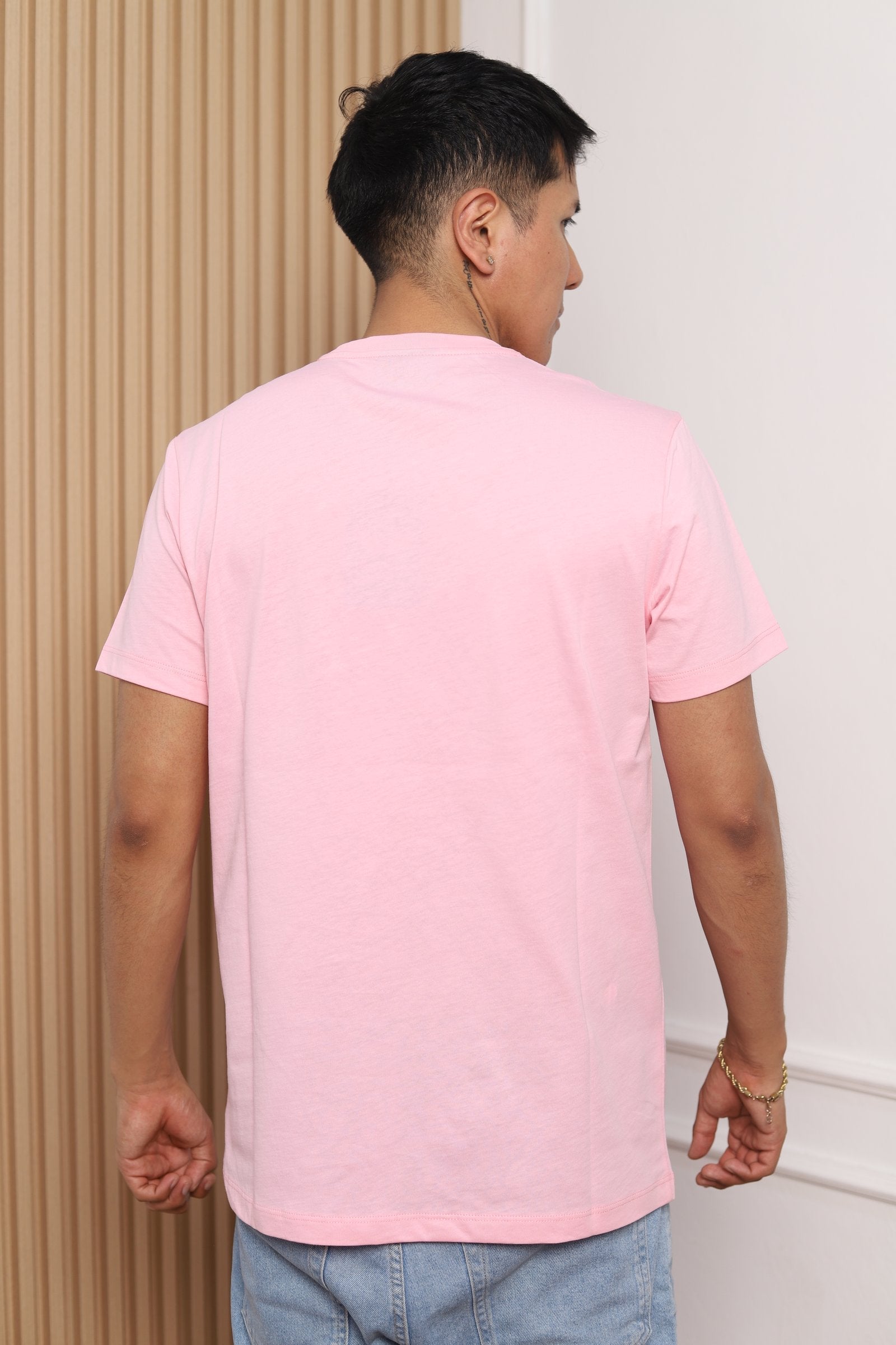 Modelo polo manga corta rosado 30/1